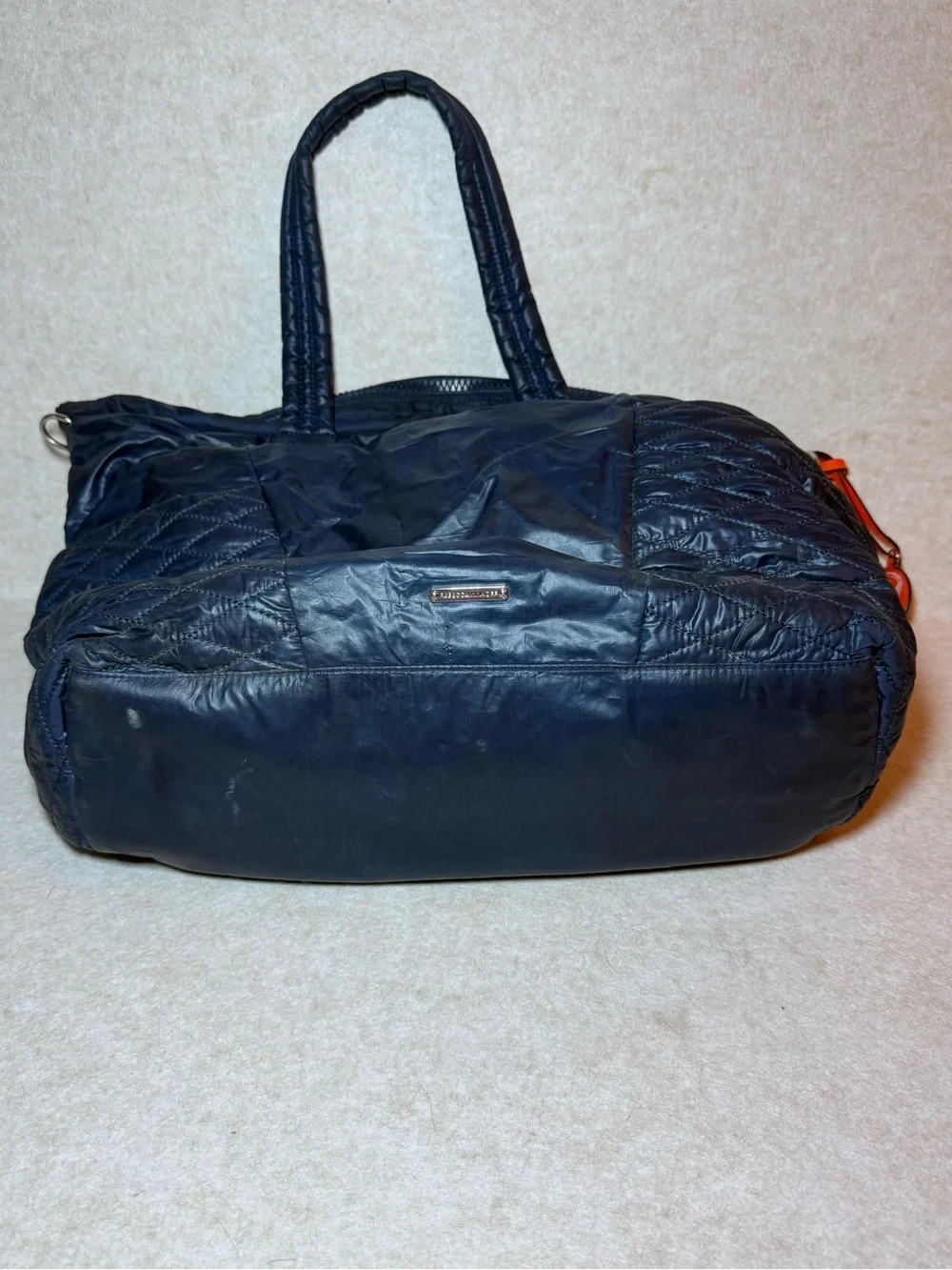 Rebecca Minkoff Yoko Blue Leather Quilted Diaper Bag Shoulder Straps
